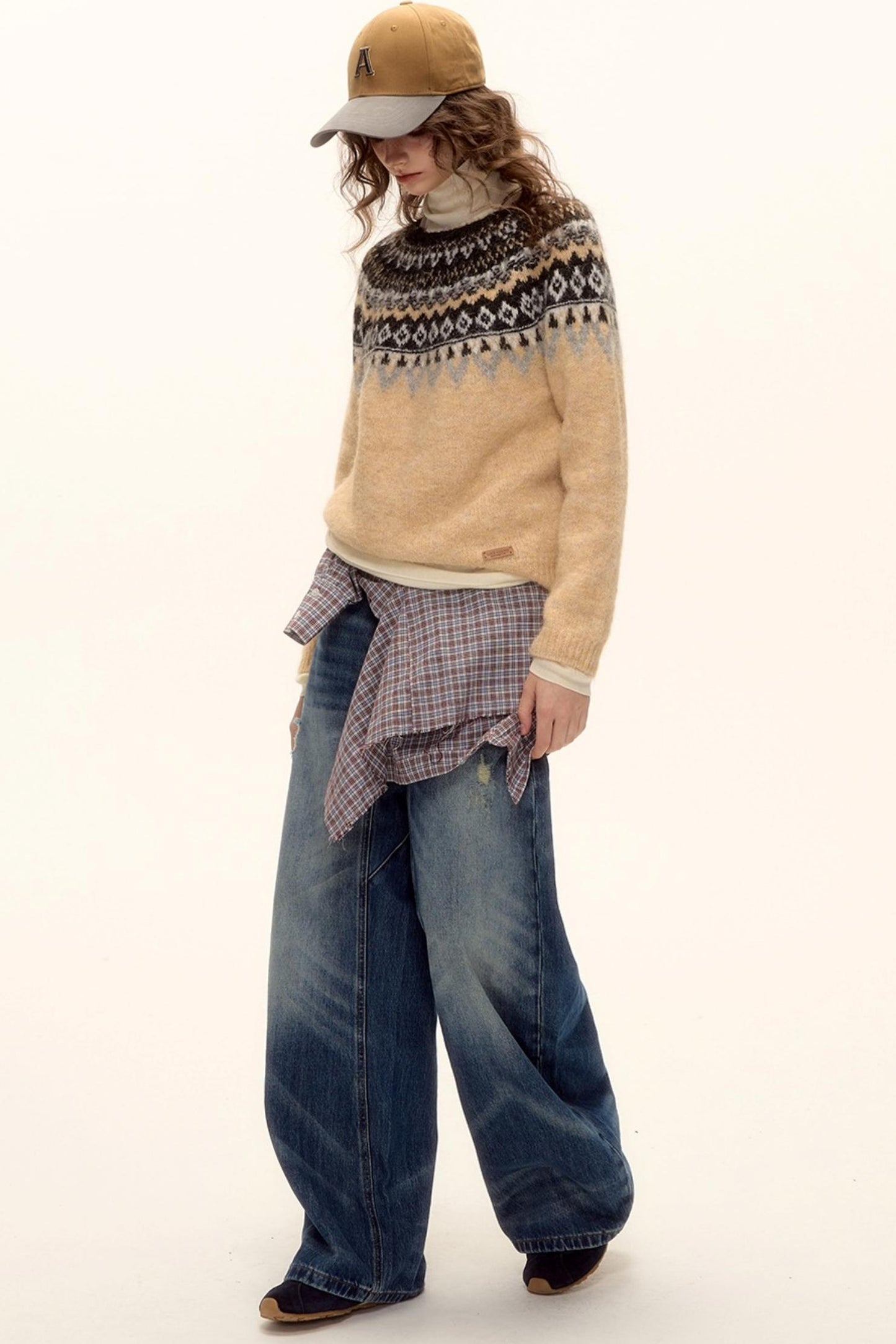 Retro Color-Blocked Baseball Cap