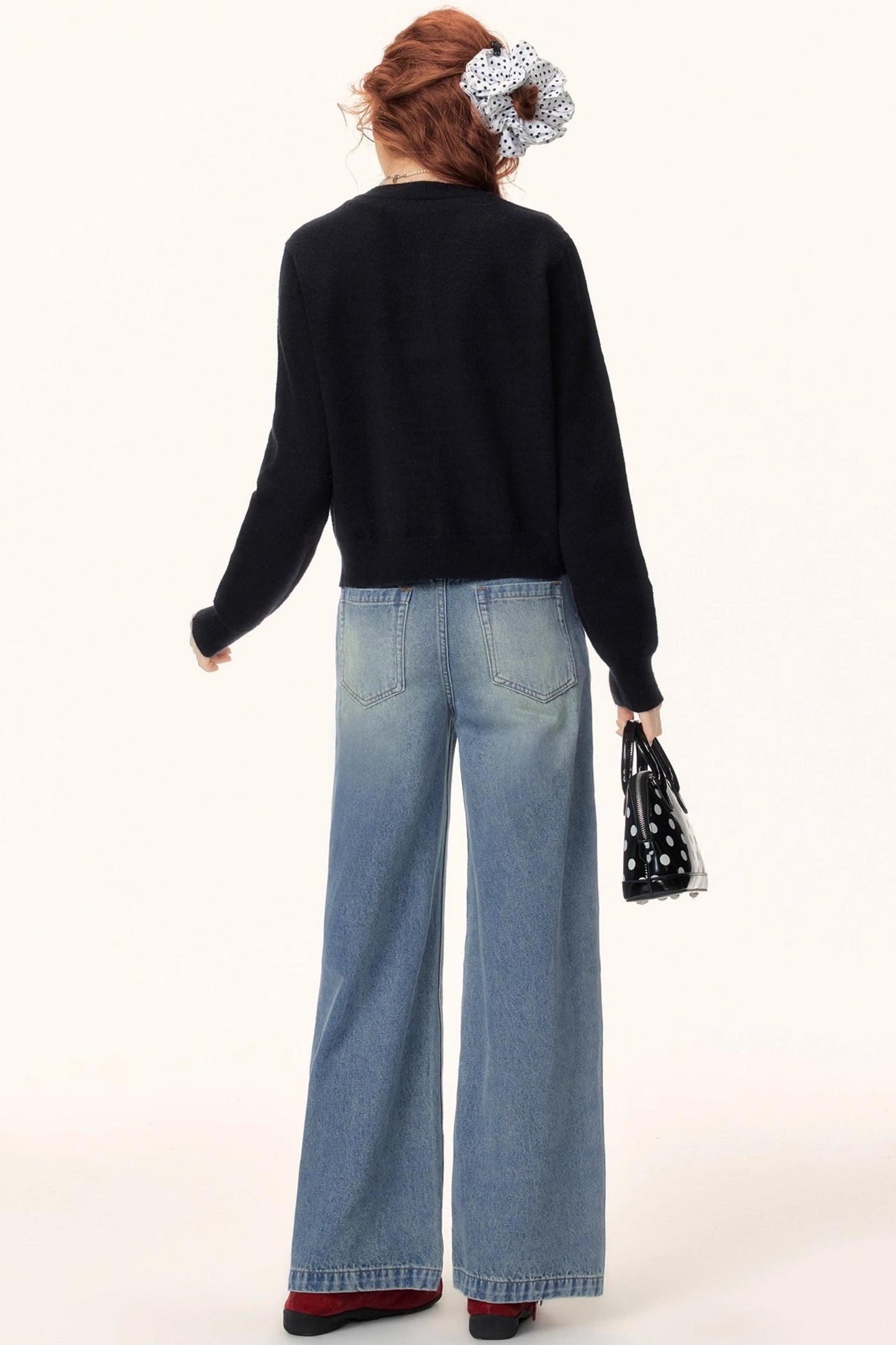 Washed Wide-Leg Winter Pants