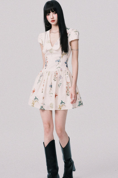 Floral Doll Neck Dress