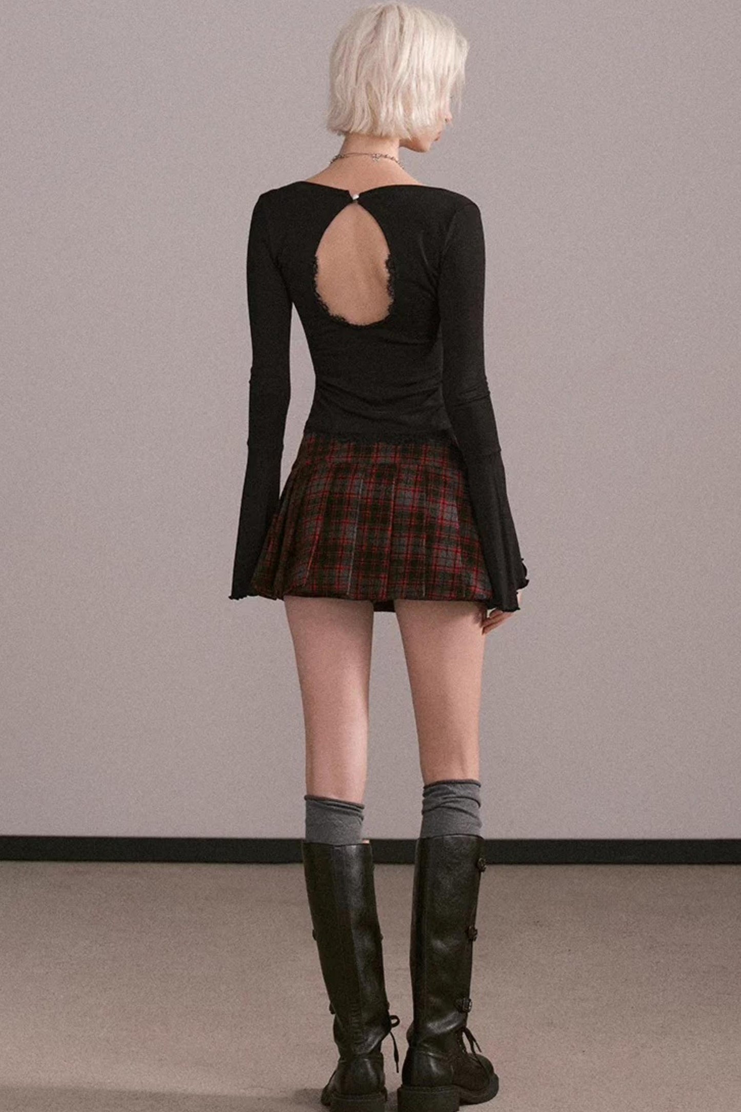 Backless Flared Sleeve Top