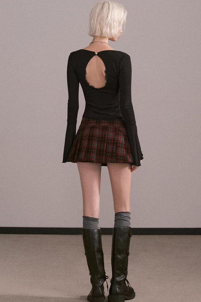 Backless Flared Sleeve Top