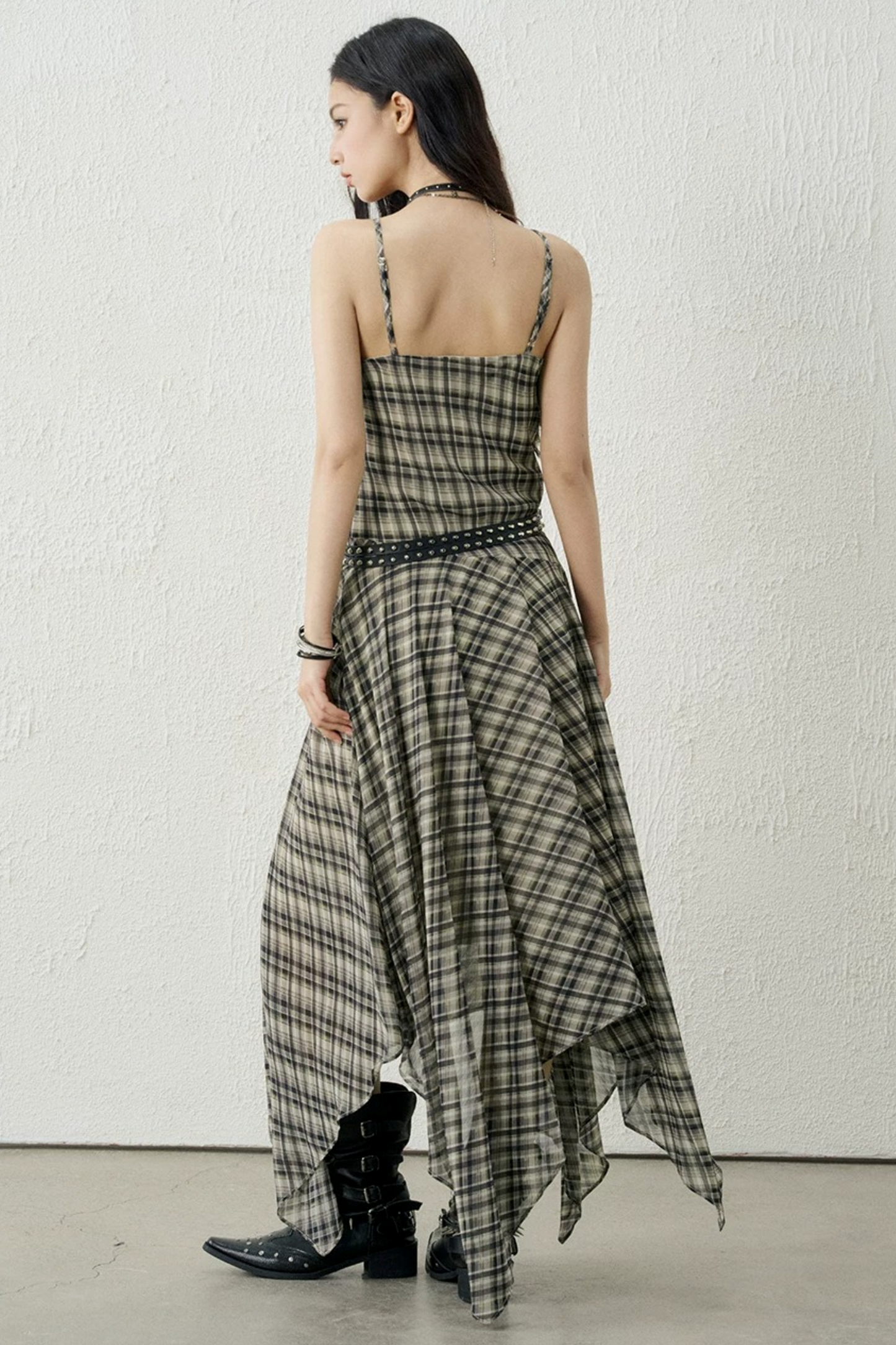 Retro Green Plaid Dress