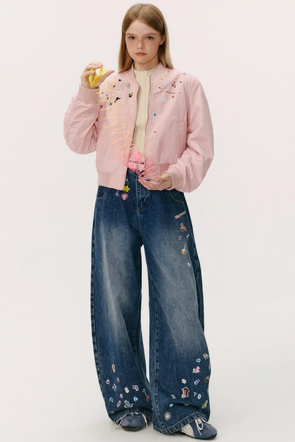 Printed Padded Flight Jacket