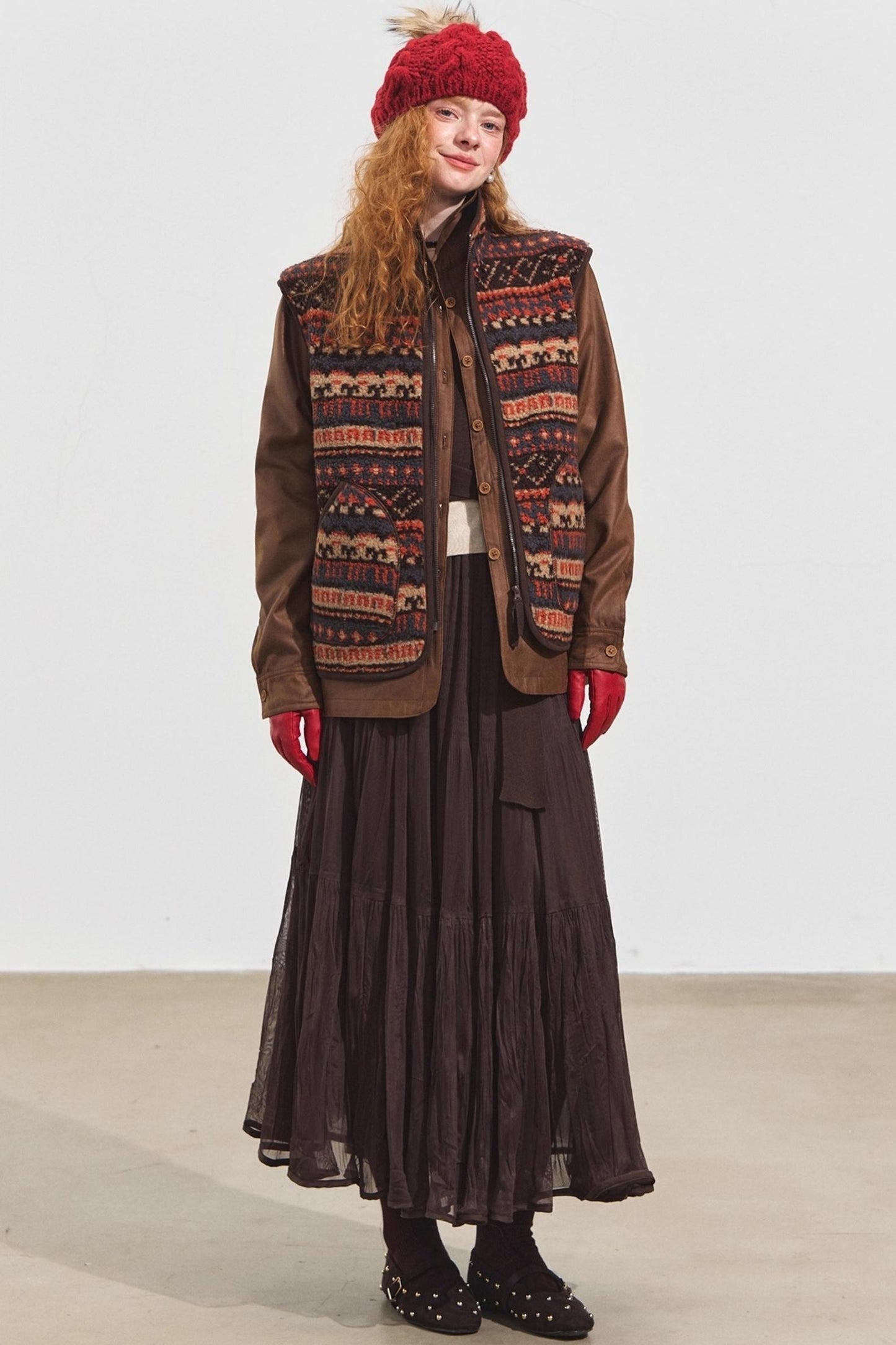 Fair Isle Jacquard Fleece Vest