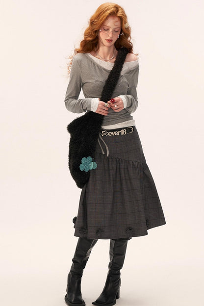 Slim Lace Sleeve T-Shirt