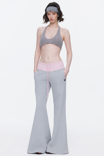 Color-Blocked Flared Pants