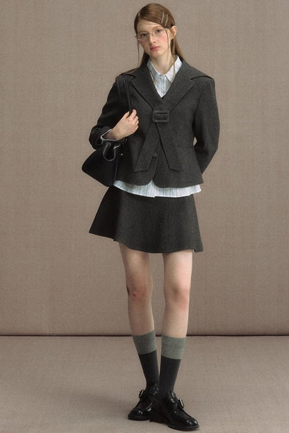 Cedar Poem Casual Navy Blazer Set-Up