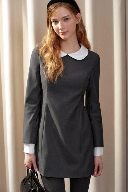 Wool Blend Double-Neck Dress