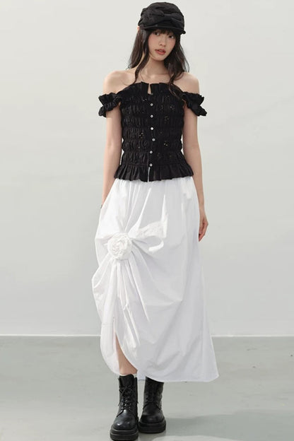 Mountain and Moon Pleated Skirt