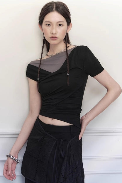 Chic Slant Shoulder Tee