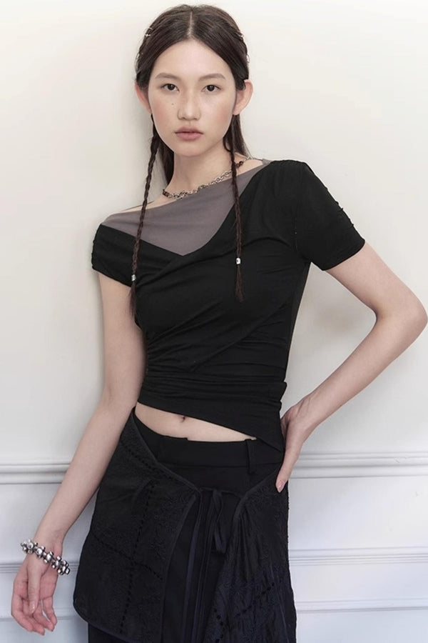 Chic Slant Shoulder Tee