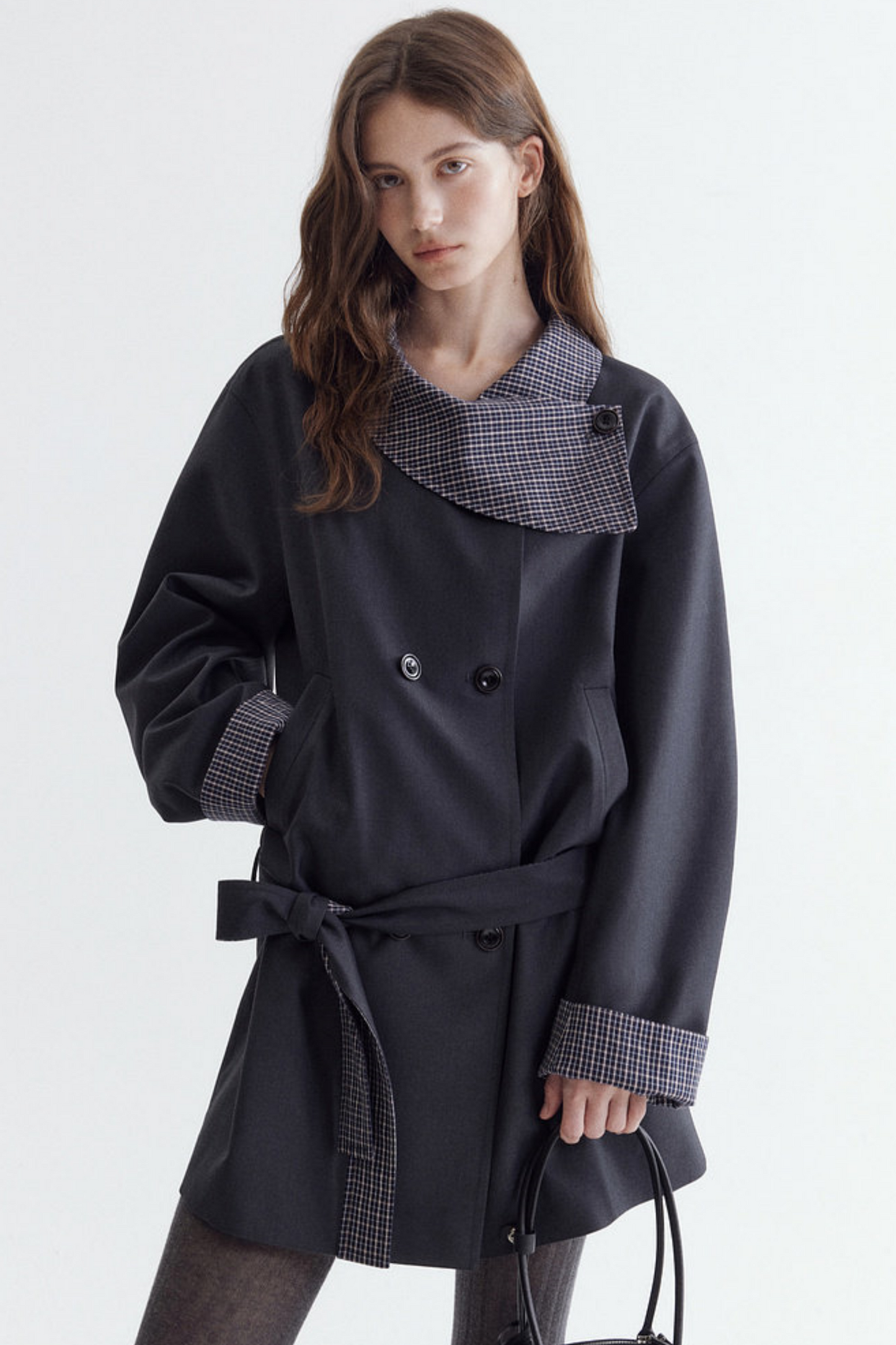 French Contrast Patchwork Coat