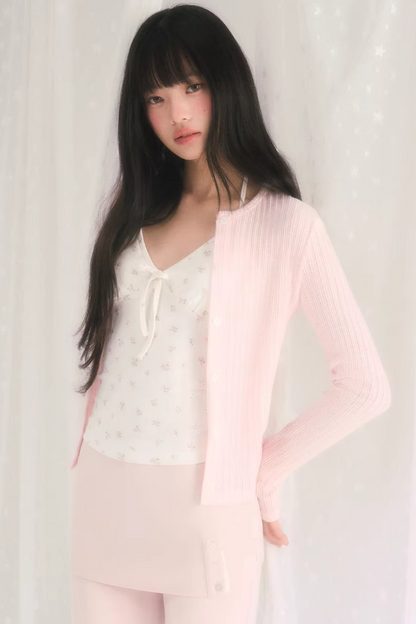 Cut Out Jacquard Knit Matching Set