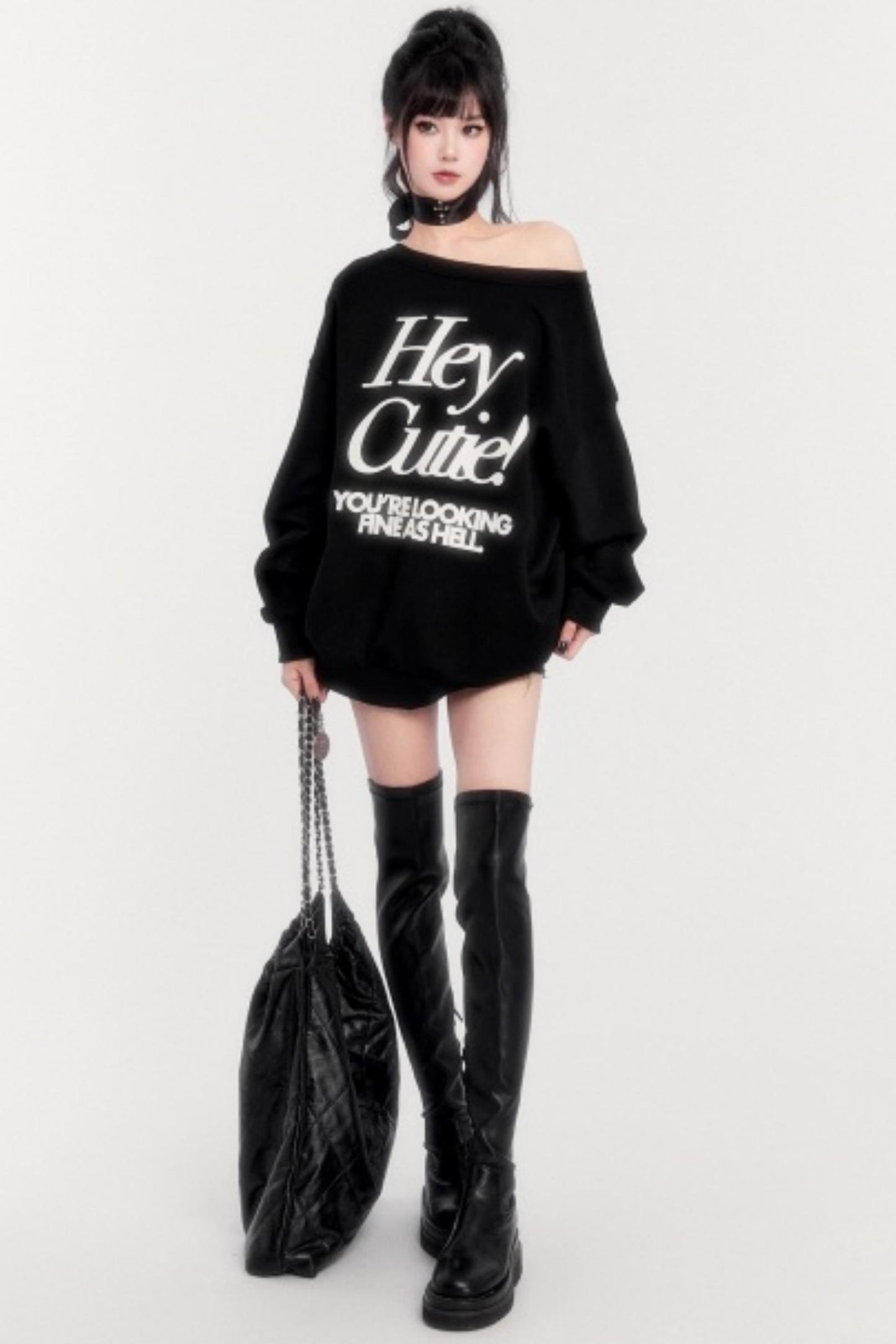 Loose Fleece Long-Sleeved Sweatshirt