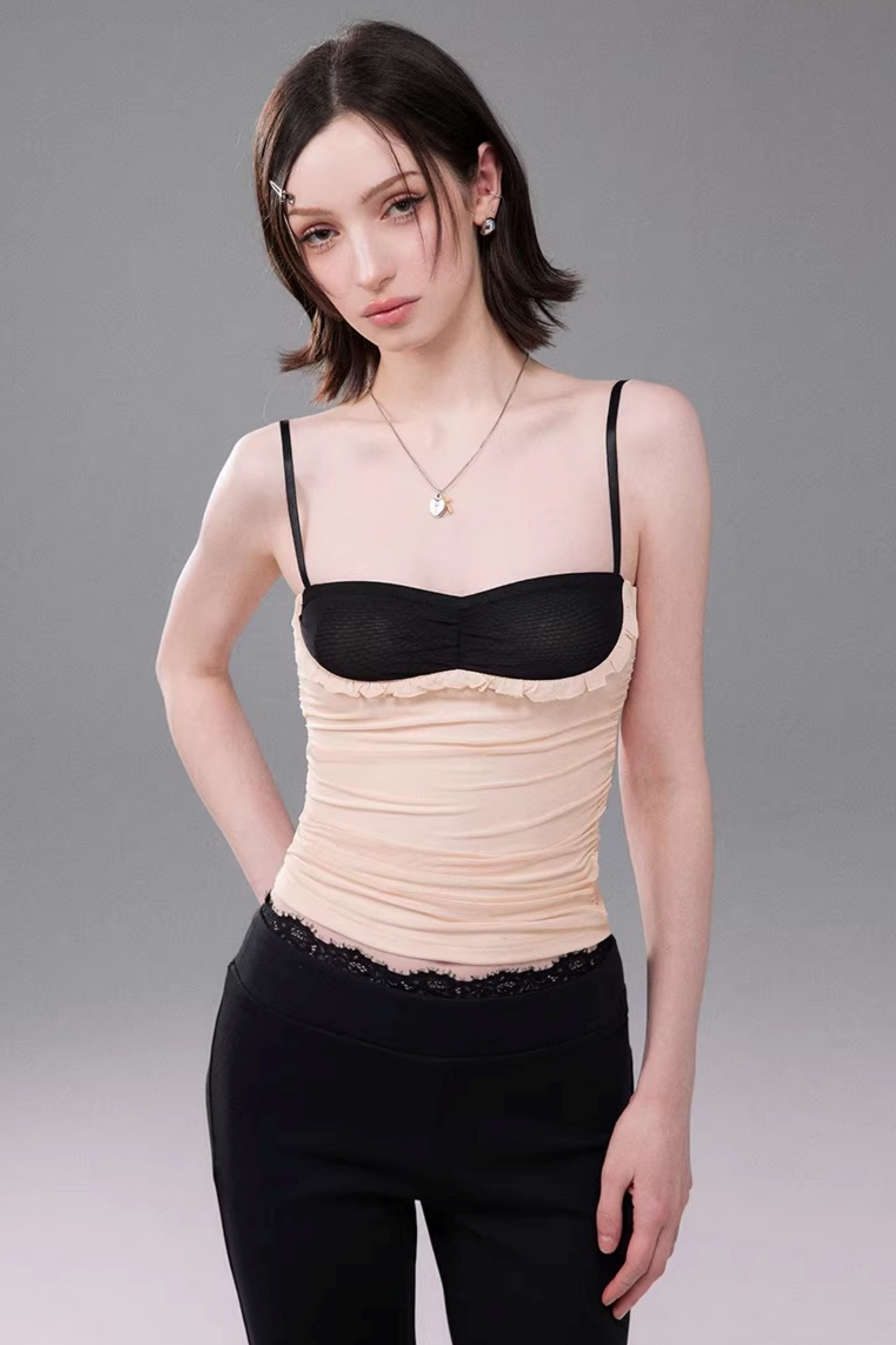 Mesh Patchwork Camisole