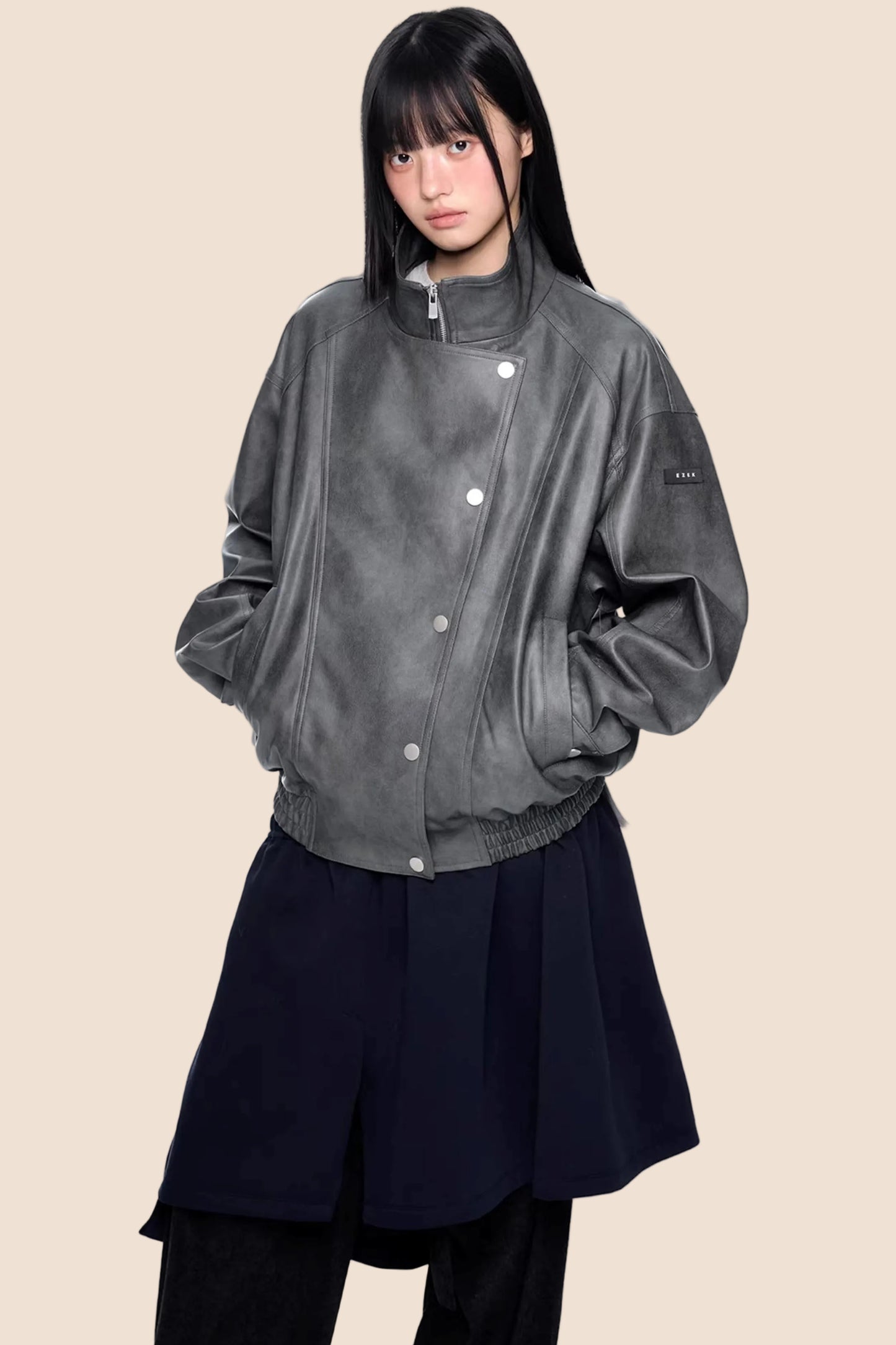 Retro Distressed Motorcycle Jacket