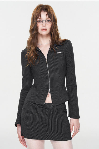 Black Pinstripe Suit Set-Up