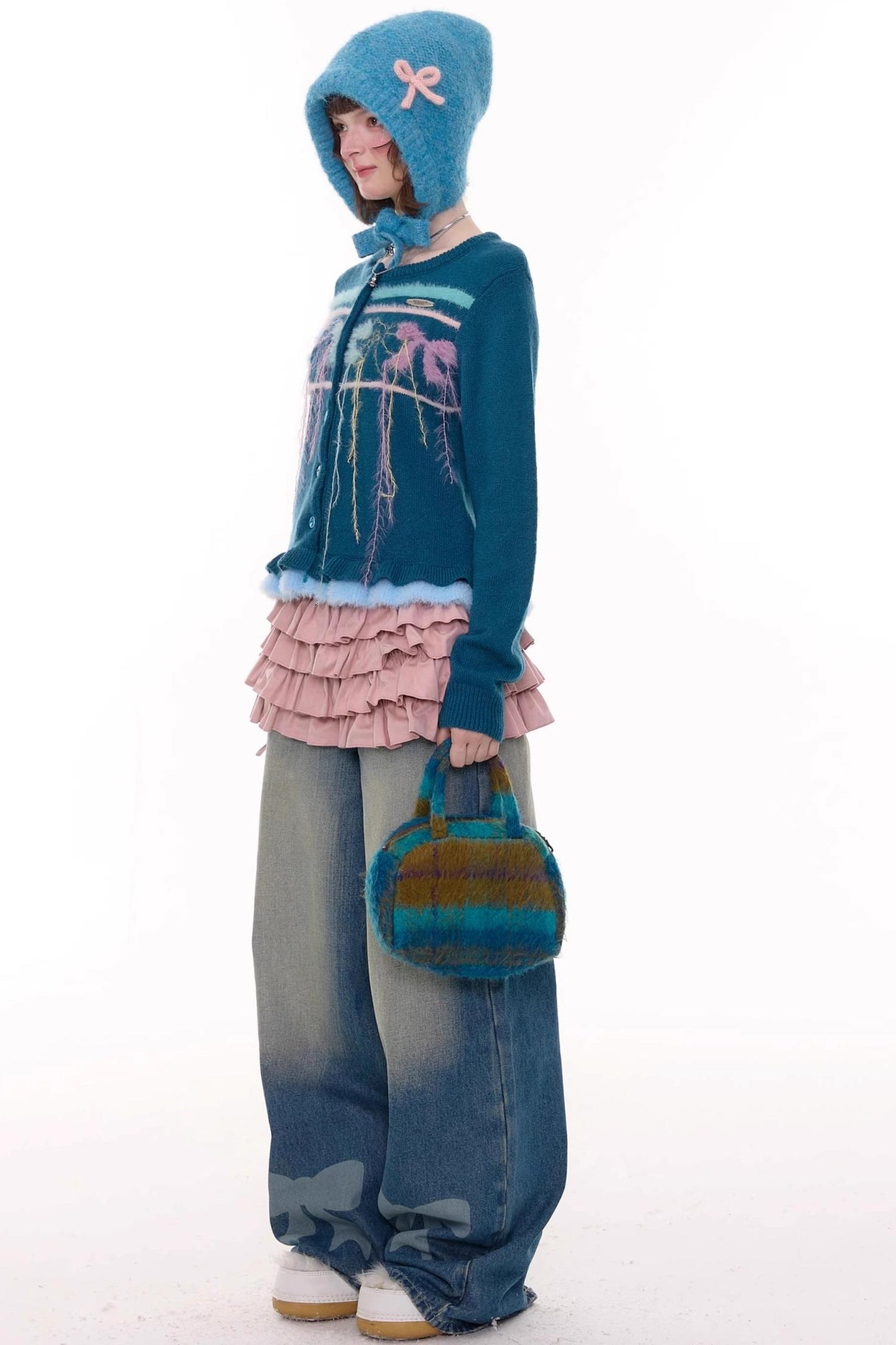 Autumn Silk Bow Cardigan