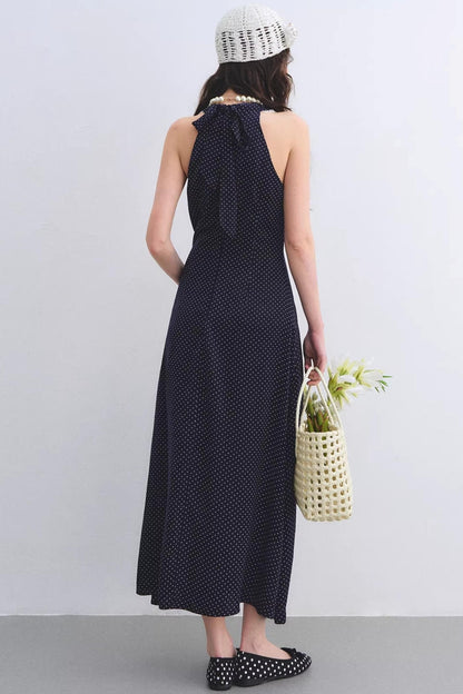 Marineblaues Rüschen-Spitzenkleid