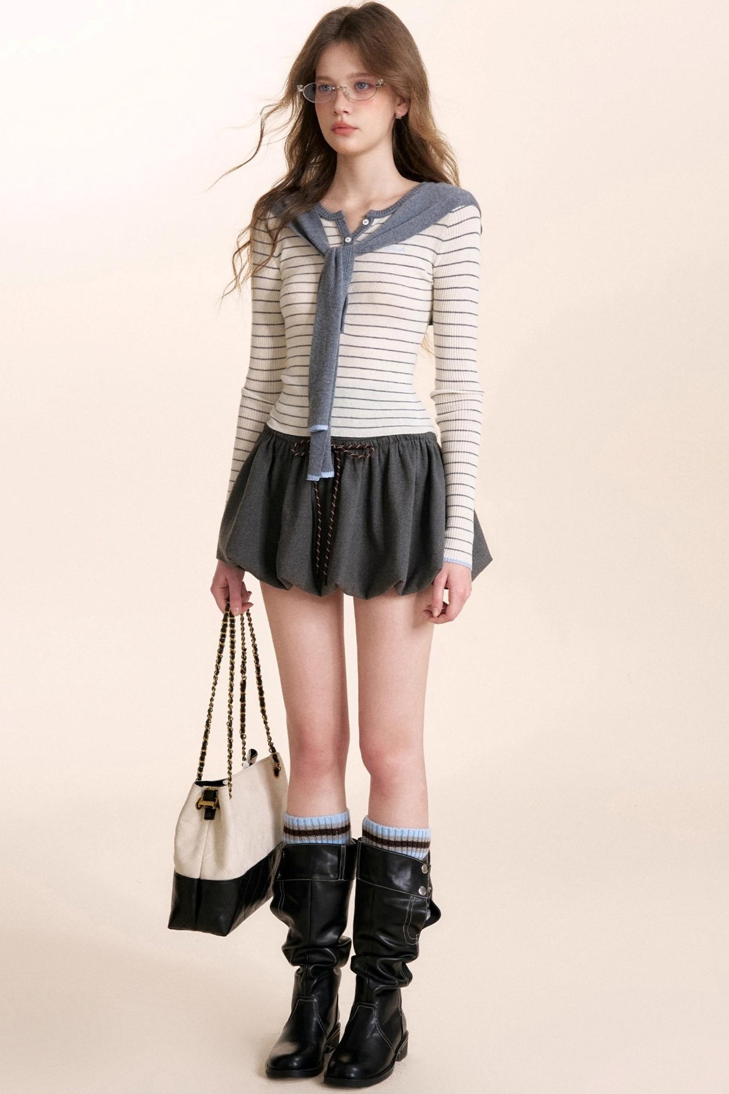 Navycore Wool Blend Knit Top