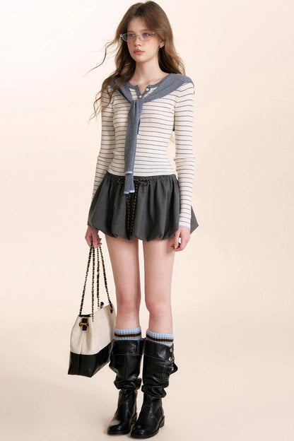 Navycore Wool Blend Knit Top