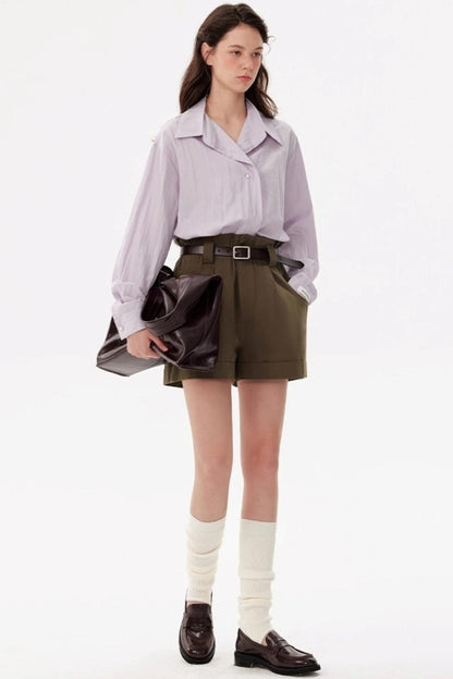 Niche Purple Long-Sleeved Shirt