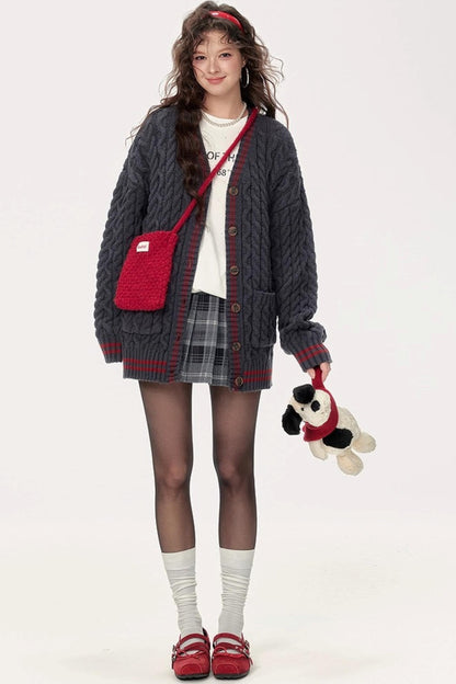 Japanese Knitted V-Neck Sweater