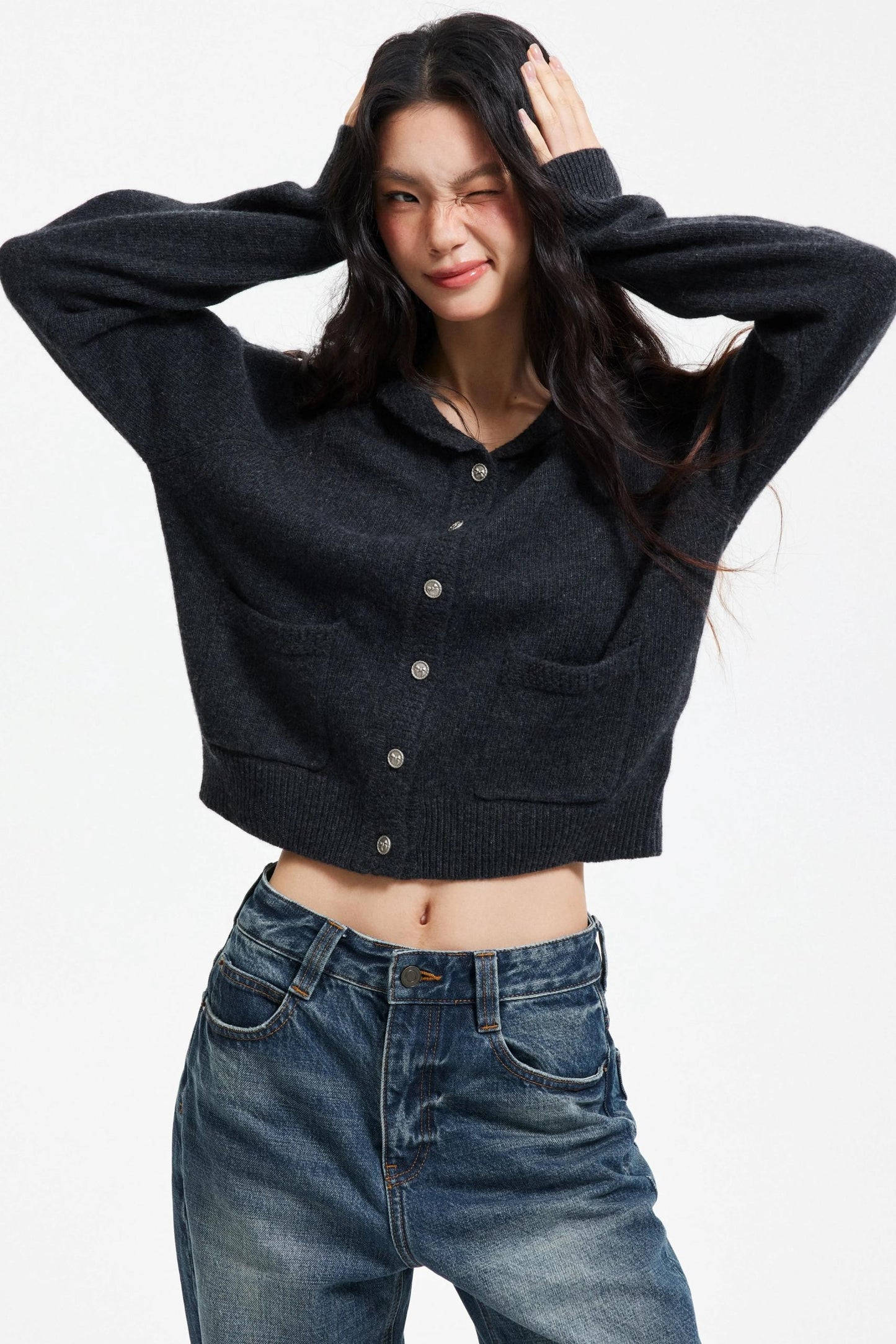 Pure Wool Raglan Cardigan