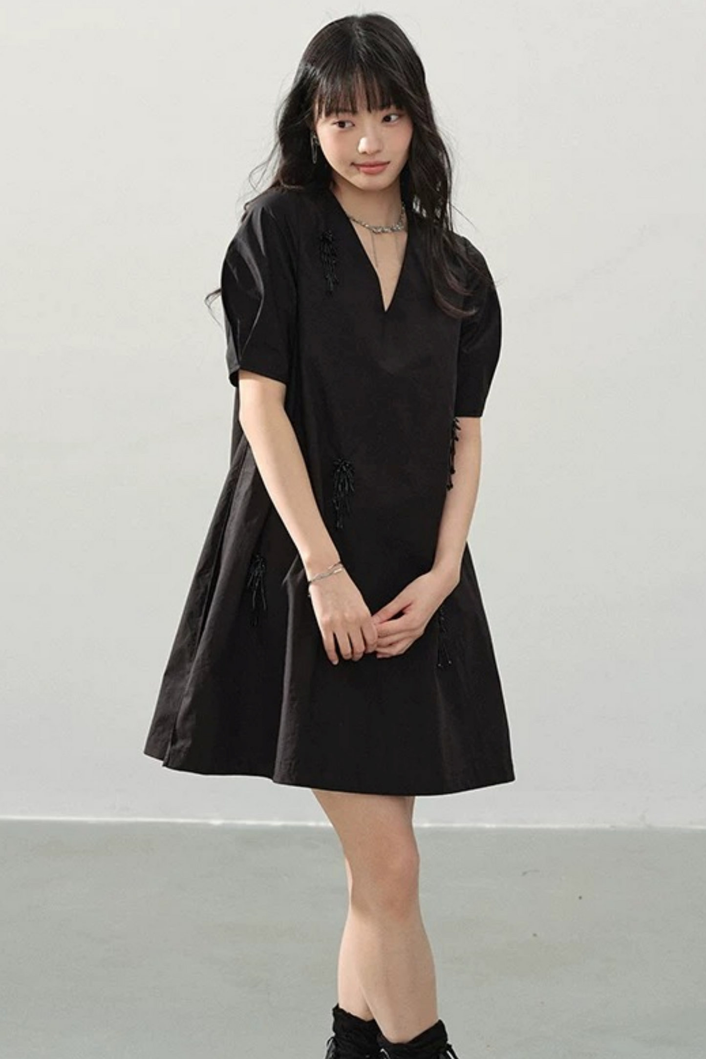 Black Swan Beaded Dress