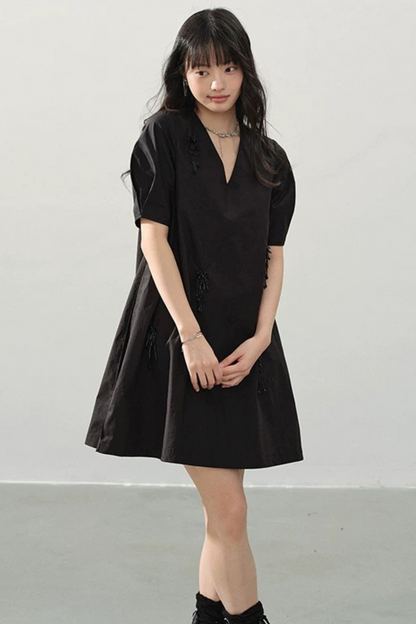 Black Swan Beaded Dress