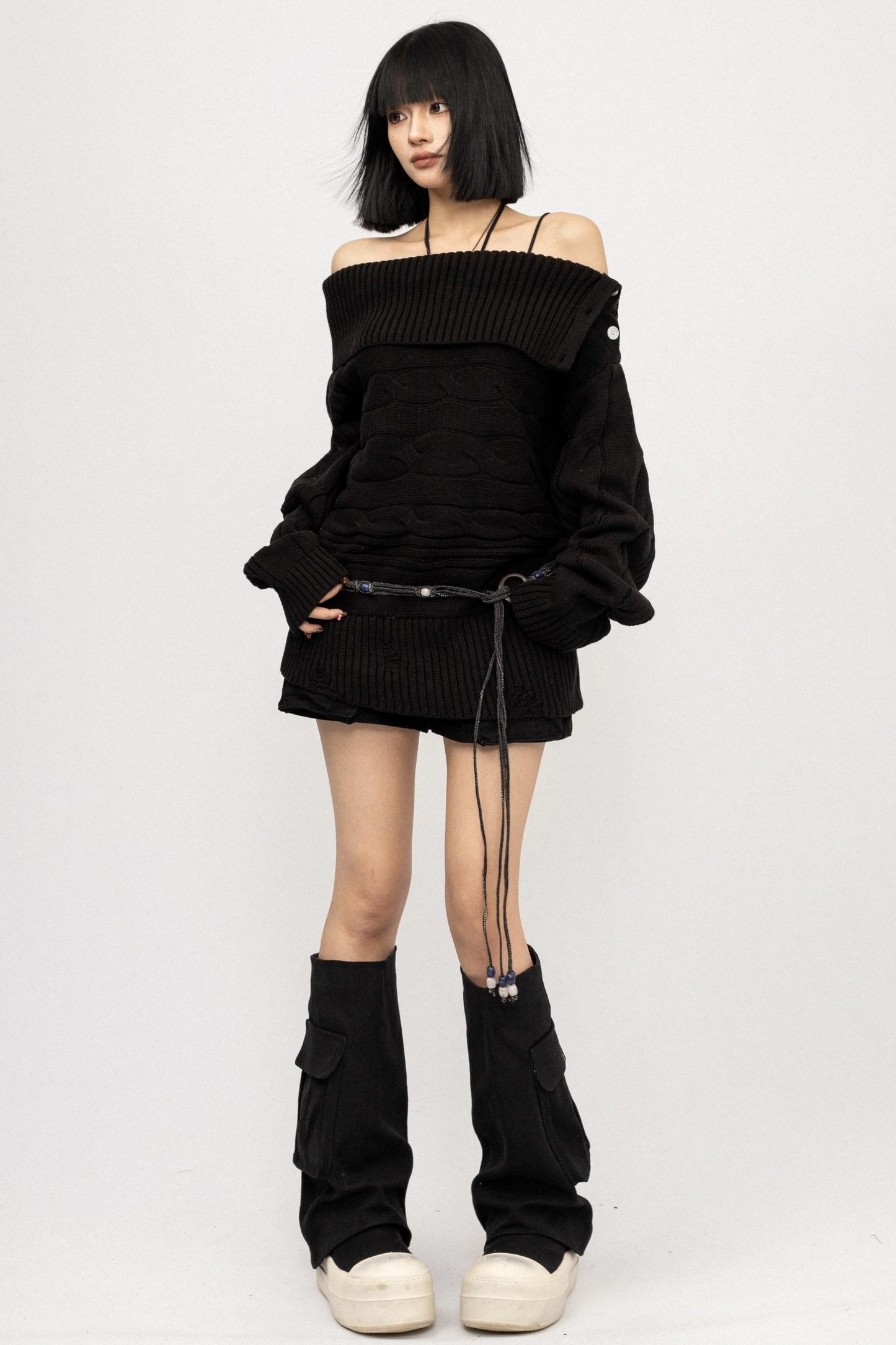 Slanted Shoulder Heavy Top