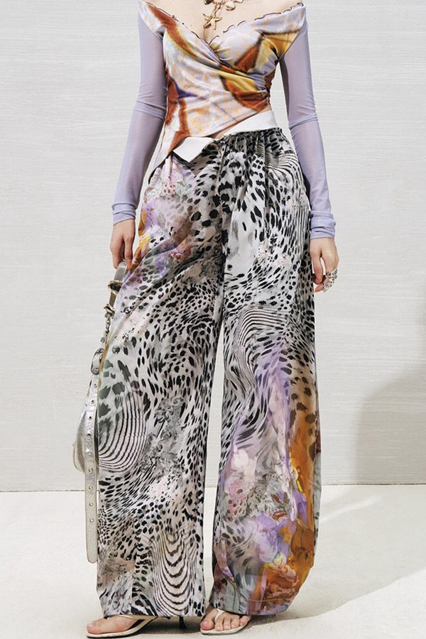 Garden Impression Leopard Print Pants