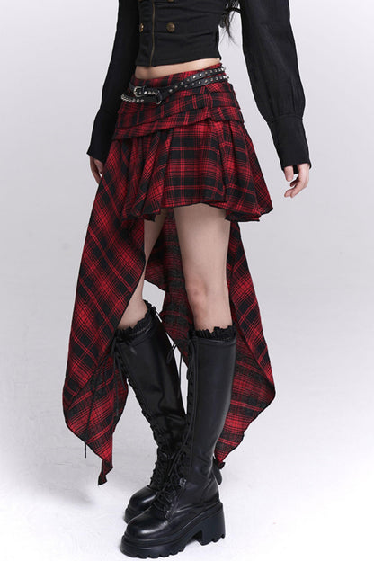 Rote Karierte Unregelmäßige Rock