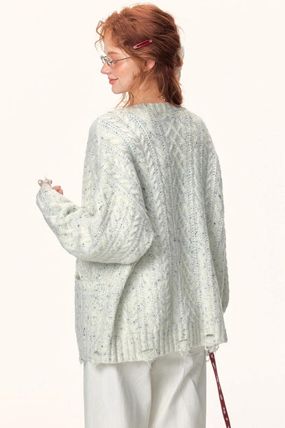 Atmospheric Irregular V-Neck Cardigan