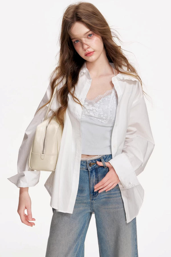 Cotton Lace Embroidered Shirt