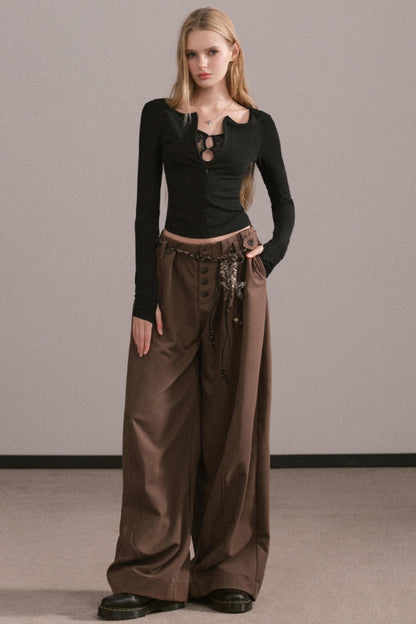 Lyocell Lace Zipper Top