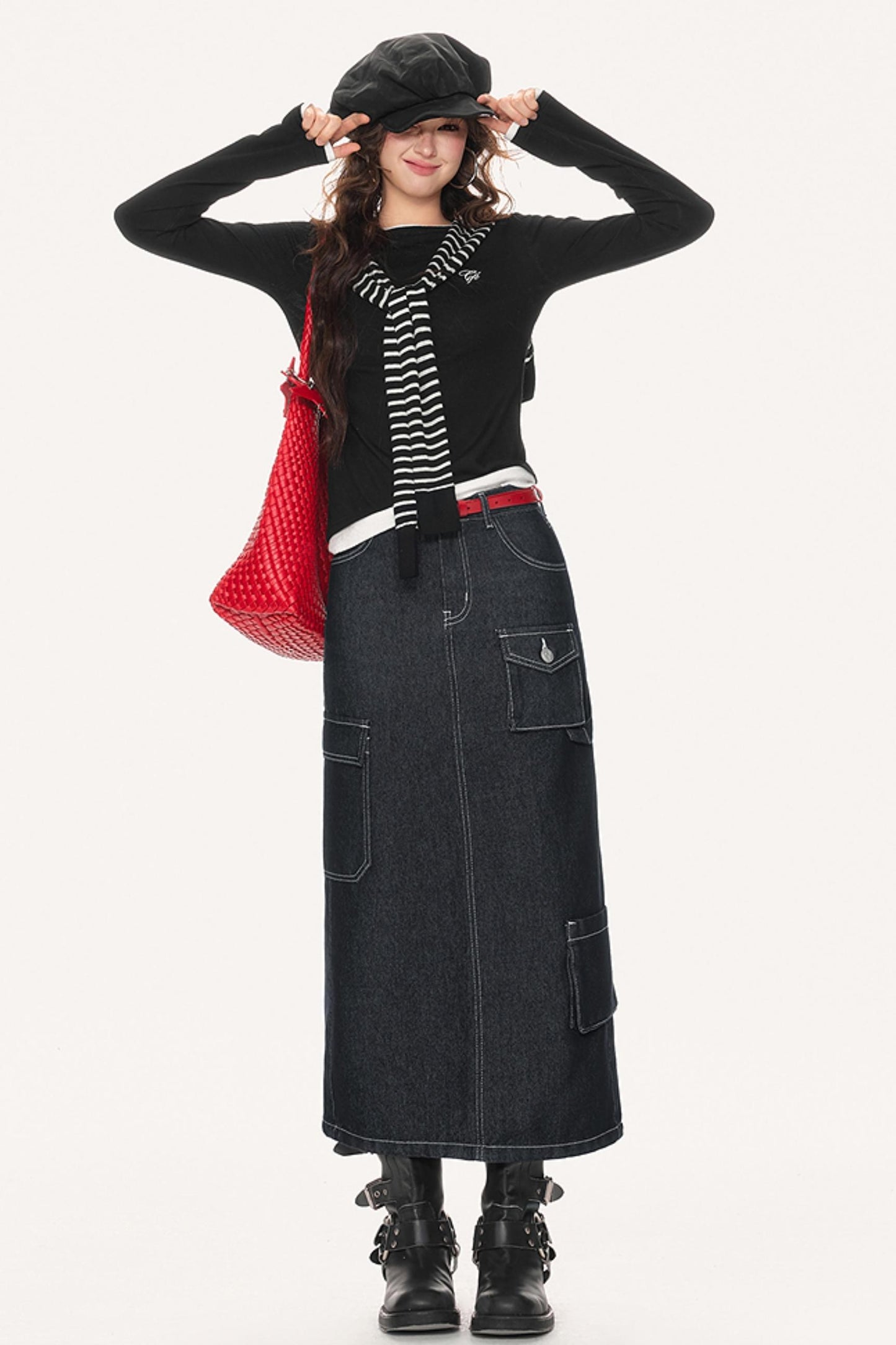 Vintage High-Waisted Denim Skirt