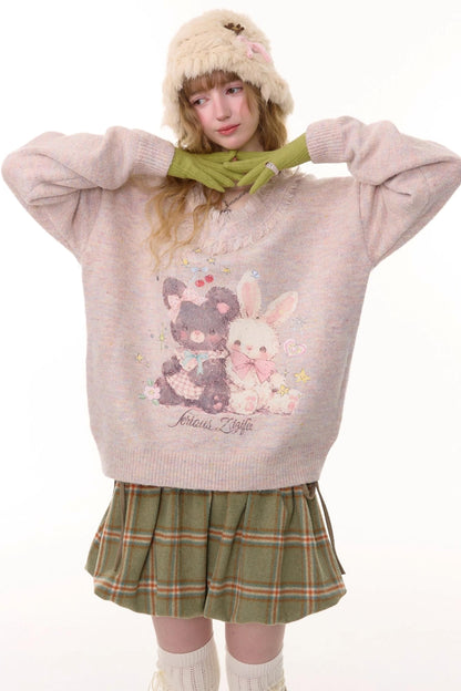 Autumn Apricot V-Neck Sweater