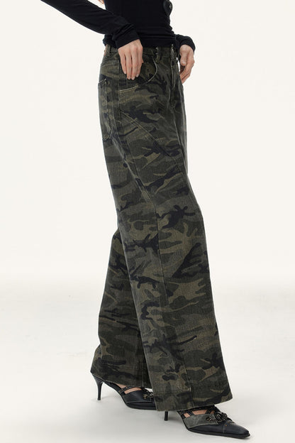 Camouflage Seam Cargo Pants