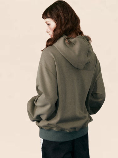 ArmyGreen Hooded Loose-Waist Jacket