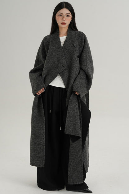 Reversible Long Wool Coat