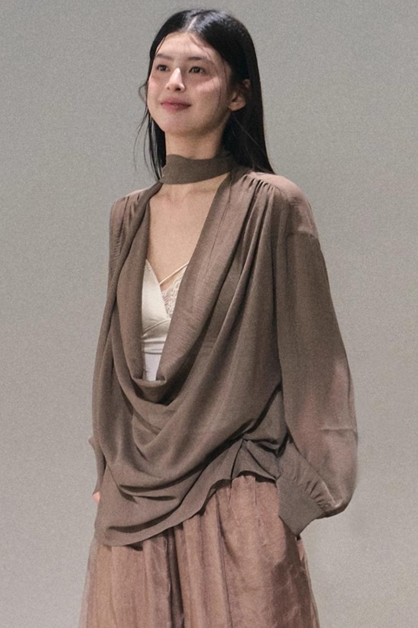 Twilight Chiffon Swing Neck Top