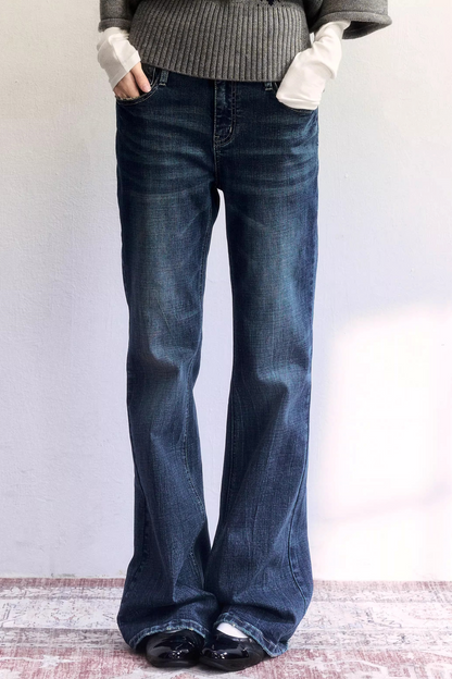 Thin Washed Denim Pants
