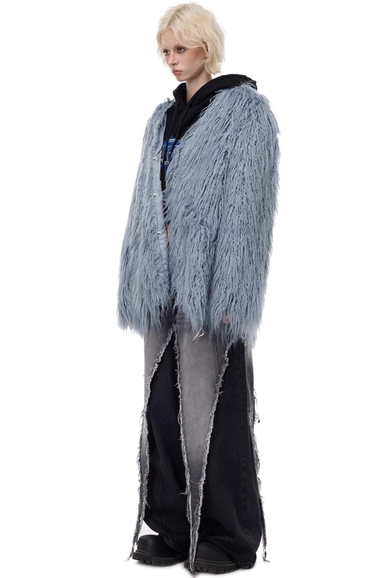 V-Neck Shearling Fur Jacket