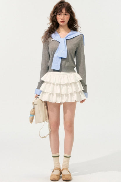 Vintage V-Neck Long Sleeve Top