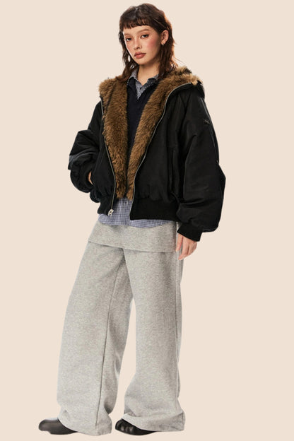 Fake Two-Piece Loose Sweatpants