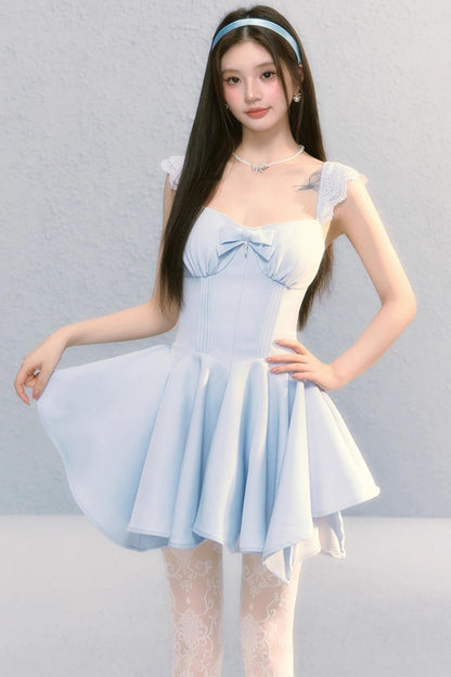 Golden Bow A-Line Dress