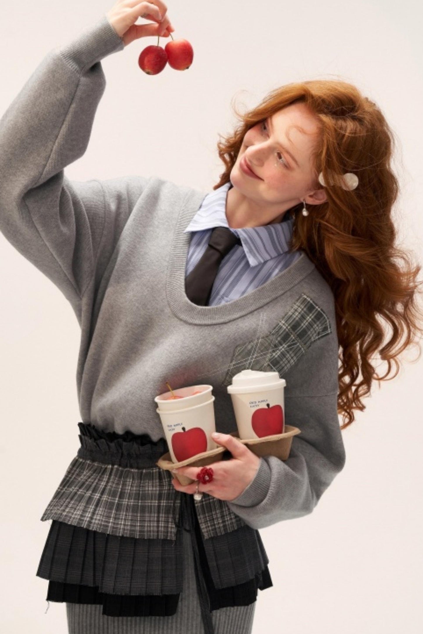 Temperament Gray Sweater Dress