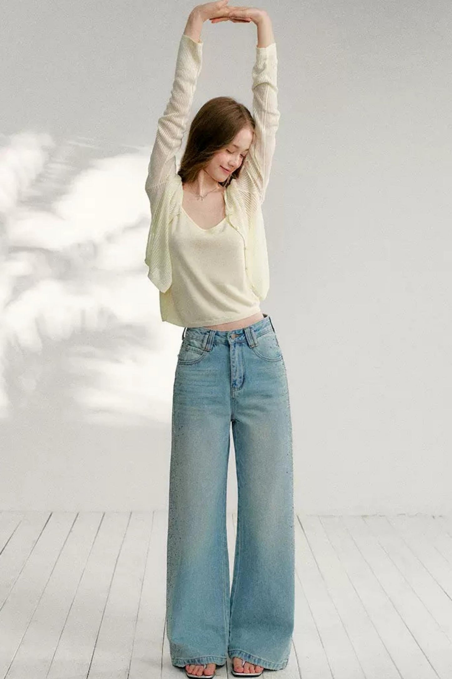 Hollow Knit Cardigan Set