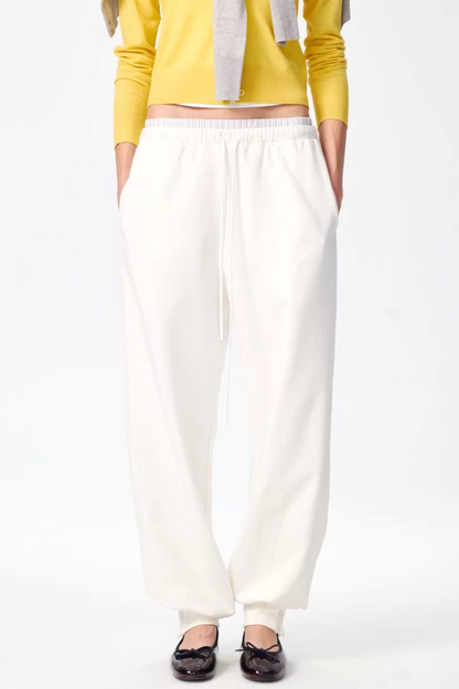 Patchwork Double Waistband Jogger Pants